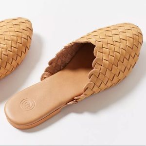 Woven Leather Slides